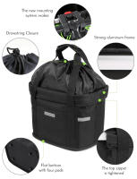 Cesta De Bicicleta Frontal Desmontable Impermeable Porta Mascotas Accesorios De Bicicleta Bolsa De Marco Para Bikepacking - details 4