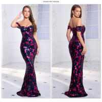 Vestido De Noche Suelto Romagic Con Encaje Y Lentejuelas Para Mujer Vestido De Fiesta De Graduación Y Bodas Espalda Descubierta Longitud Del Piés Sin Mangas Cuello En V Bodycon - details 3