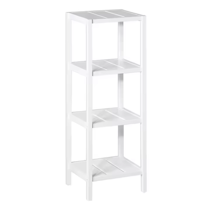 Lola Home Estantería con 4 baldas laminadas de madera MDF blanca de 37x33x110 cm - 1