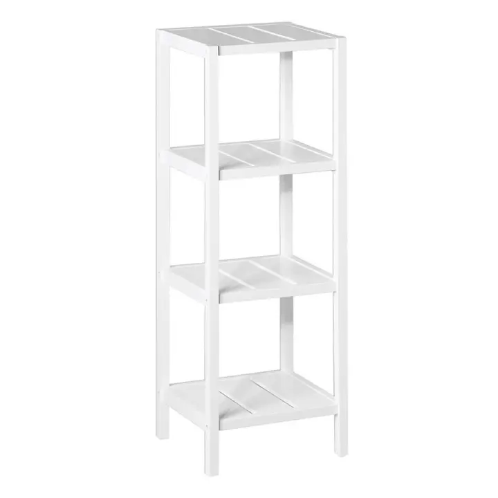 Lola Home Estantería con 4 baldas laminadas de madera MDF blanca de 37x33x110 cm - 1