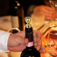 Tapa De Vino Dorada Reutilizable Con Sistema De Vácuo Cierre De Giro Botella De Champán Regalos Para Barra Herramientas De Cocina - details 15