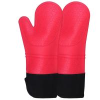 Mov-Manoplas Horno de Silicona Extendidos, Guante Horno Cocina Profesional, Guantes Antideslizantes Resistentes al Calor para Hornear Cocinar Barbacoa (1 Par, Rojo) - details 6