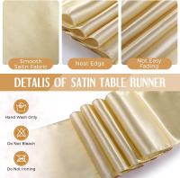 Mantel Desechable De Plástico Rosa Oro Para 6 Asientos 108 Pulgadas Satinado Para Bodas Y Fiestas De Cumpleaños Tela De Mesa Impermeable Y Resistente Al Aceite - details 3