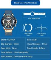 Reloj Curren 8329 Para Hombre Cuero Quadruple Mano Cronógrafo Fecha Resistente Al Agua Moda Casual Lujo Relogio Masculino - details 0