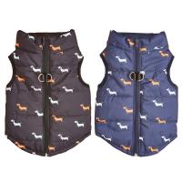 Chaqueta De Algodón Para Mascotas Gatos Y Perros Con Cierre De Cremallera Y Agujeros Para Manos Vestido Caliente Para Otoño E Invierno - details 1