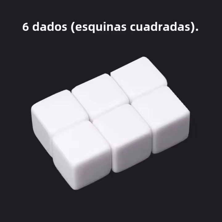6/10pcs Dados Llenos De Acrílico De 16mm Superficies Llanas Escribibles Para Juegos De Mesa Interiores Propiedades De Juego Redondos Y Cuadrados Con Esquinas Redondeadas TMZ - 1
