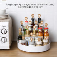 Organizador De Gabinete Giratorio De 360 Grados Para Cocina Y Baño Bandeja De Almacenamiento Antideslizante Para Especias Y Cosméticos Estante Redondo De Plástico Ecológico - details 3