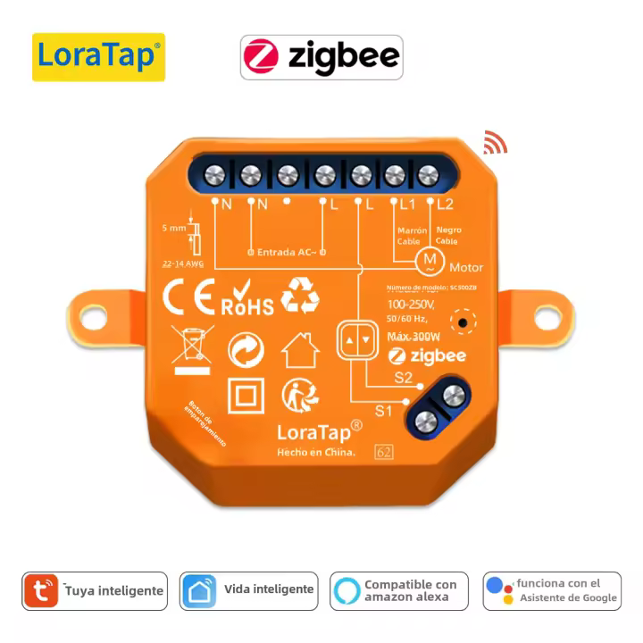 Módulo deInterruptor De Cortina Motorizado Eléctrico LoraTap ZigBee Compatible Con Alexa Y Google Home Control Remoto Por Voz Sistema Automático Para Cortinas Y Blinds - 1