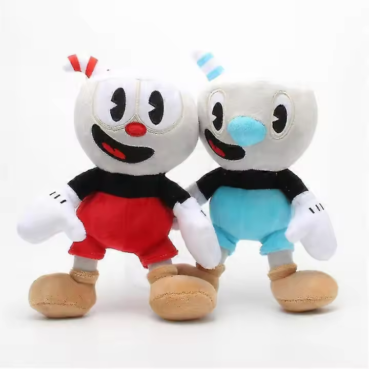 2pcs/set 10" Cuphead Plush Mugman Mecup And Brocup Stuffed Doll - 1