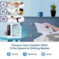 Refrigerador de Aire portátil, ventilador de escritorio personal recargable por USB, Silencioso para Oficina y dormitorio-JRZD - details 2