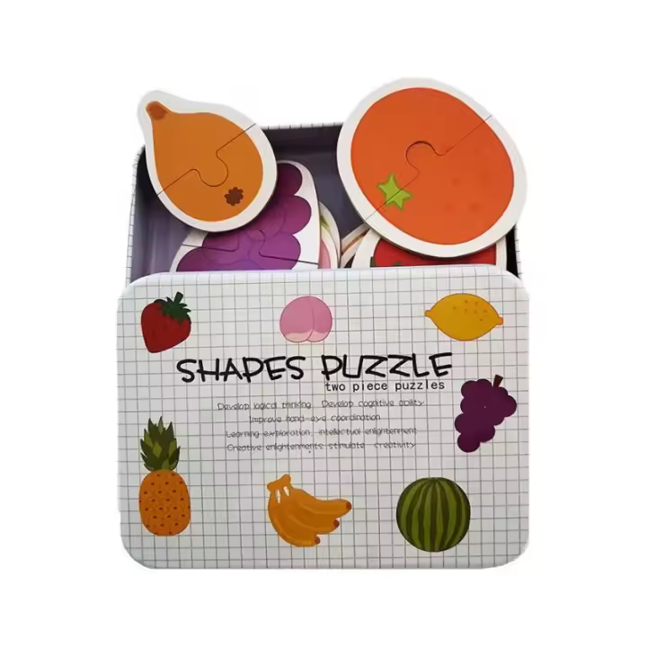 BP Puzles Múltiples de Frutas 13 en 1 para Niños a Partir de 3 Años con Caja Metálica de Almacenamiento - 1