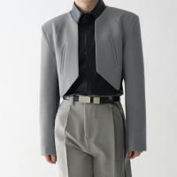 Incerrun Chaqueta De Hombre Color Sólido Con Costuras Abiertas Manga Larga Irregular Ropa Casual De Invierno Estilo Callejero Ajustada Tallas S-5XL - details 1