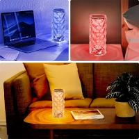 Lámpara de mesa LED de cristal con Control remoto táctil,  16 Colores, Lámpara LED Acrílico de Diamante Táctil, 4 Modos de Luz, Recargable con Control Remoto.decoración colorida para armario de dormitorio, decoración de escritorio - details 3