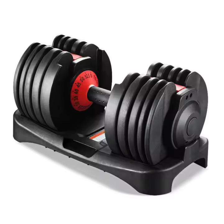 24kg Mancuerna Ajustable,Pesas y Mancuernas,Mancuernas Cortas Ajustables,15 Niveles de Peso,Ajuste Rápido Ajuste Con Una Sola Pulsación,Juego de Mancuernas con Discos de Pesas - 1