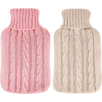 Botella De Agua Caliente De Goma Natural Grande 2L Con Funda De Felpa Sintética Faux Fur Para Calidez Y Confort - details 0