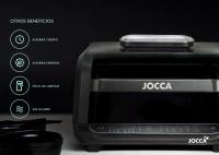 Freidora digital Jocca de aire caliente con dos cubetas independientes con 4 litros de capacidad cada una, pantalla táctil con 10 funciones pre-programadas, temperatura y tiempo ajustable, apagado automático, libre de BPA & PFOA y 1700W de potencia - details 2