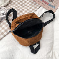 Mochila Mini De Veludo Con Rayas Minimalista Y Versátil Para Estudiantes Y Mujeres Para Viajes De Largo Y Corto Plazo - details 8