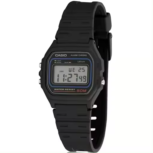 Reloj De Pulsera Casio W-59 Digital Para Hombre Color Negro Correa Goma - 1