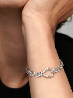 Pandora - VENTA FINAL - Pulsera de Cadena with infinite nude Grueso-Plata de Ley - details 0