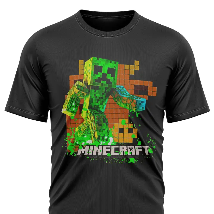 Camiseta 100% algodón estampada Minecraft LA FACTORIA - 1