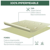 Outsunny Funda protectora para sillas de jardín apilables Lona impermeable 90L x 70W x 115H cm Oxford de alta densidad 600D Beige café - details 0