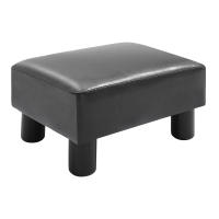 HOMCOM Reposapiés Otomano Taburete Pequeño Tapizado en Piel Sintética con Asiento Acolchado de Espuma y Patas de Plástico para Sofá Dormitorio 40x30x24 cm - details 0
