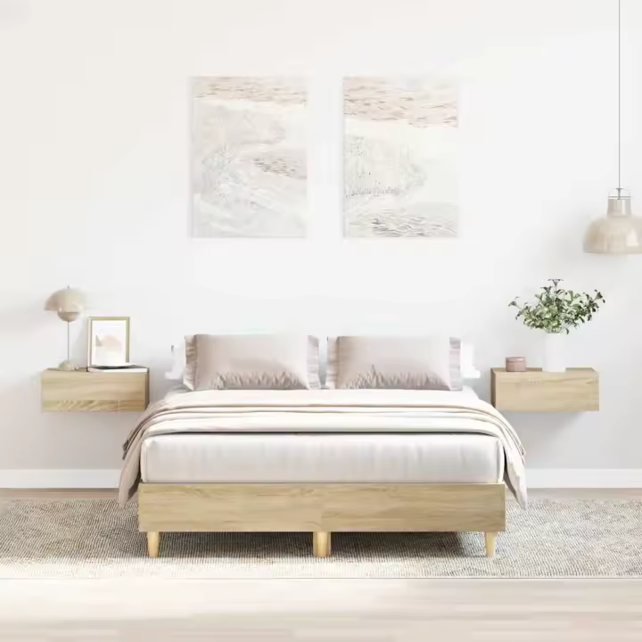 Estructura de cama sin colchón madera roble Sonoma 120x200 cm - 1