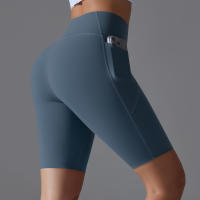 SSITO Pantalones cortos con bolsillos para Gimnasio y Yoga, pantalones cortos de secado rápido para trotar, entrenamiento de Cycling activo, Pantone cortos de Gimnasio para entrenamiento, Fitness, High Belt - details 7