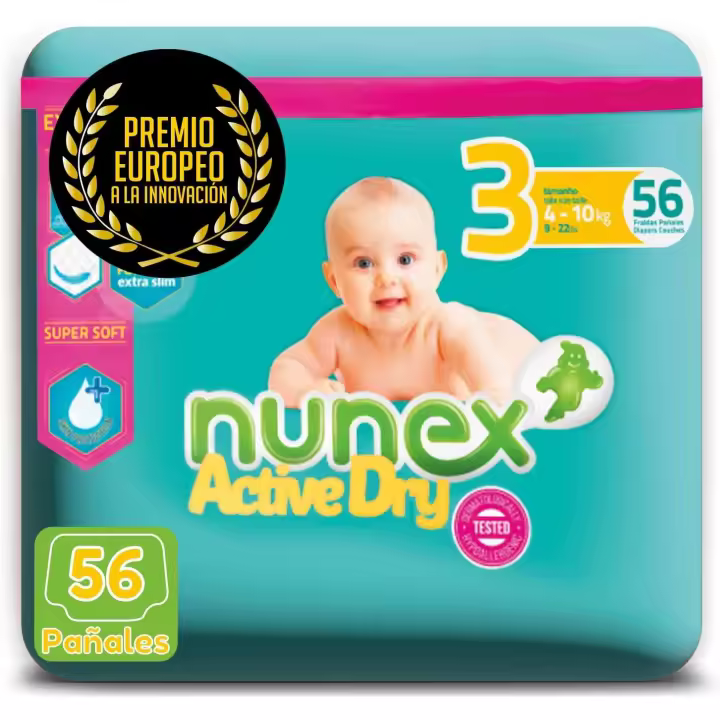 Pañales Bebé Active Dry Talla 3 (4-10 kg), Super Absorbente Extra Seco Protección Óptima para la Piel de tu Bebé - 1
