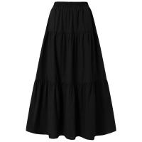 Vestido Maxi Vintage A-Line Para Mujer Color Sólido Casual Con Volantes Y Cintura Imperio Manga Larga Medio Ajuste Longitud Hasta El Tobillo - details 17