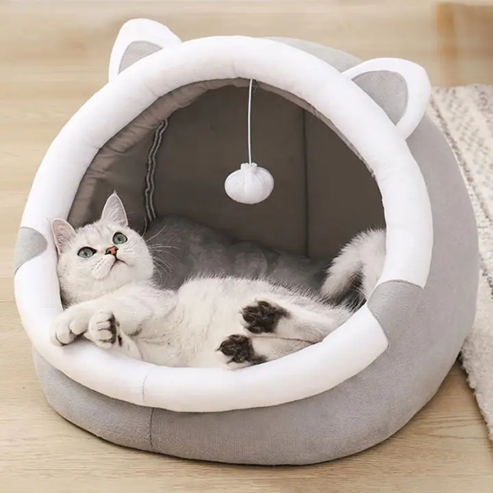 Cama bonita para gatos pequeños y grandes, tienda de campaña para perros, casa suave para gatitos, cojín acogedor para cachorros - 1