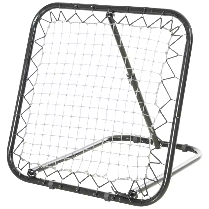 HOMCOM Red de Rebote Plegable Reboteador Ajustable en Ángulo de 5 Niveles para Entrenamiento de Fútbol Tenis Béisbol Deportes 78x84x65-78 cm Negro - 1