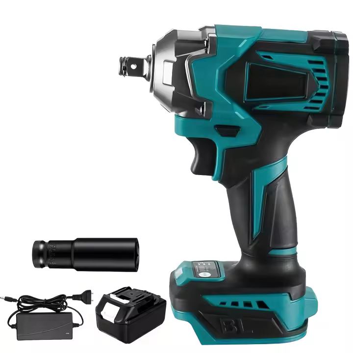 1200n.m llave de impacto eléctrica sin escobillas con 1 batería con luz de trabajo LED para quitar e instalar neumáticos. Ideal para estantes en el sitio de construcción, reparación de automóviles, carpintería, etc. - 1