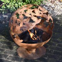 Esschert Design Brasero con pájaros cortadas a láser oxidado - details 3
