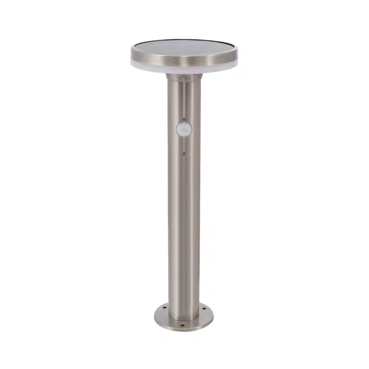 Ledkia Baliza Solar Exterior LED 6W Superficie Pie 45cm con Detector de Movimiento Helios Inox ILUZZIA - 1