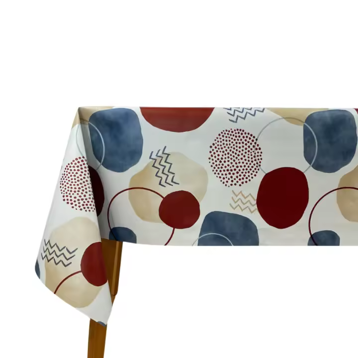 Hulehule Tex Mantel de Hule Estampado Círculos Colores - Mesa Rectangular - 1