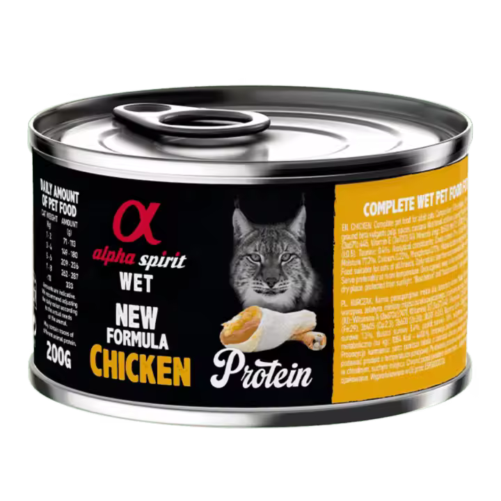 Alpha Spirit Comida Húmeda para Gato en Lata Sabor Pollo – Alimento Natural Completo Sin Cereales - 1