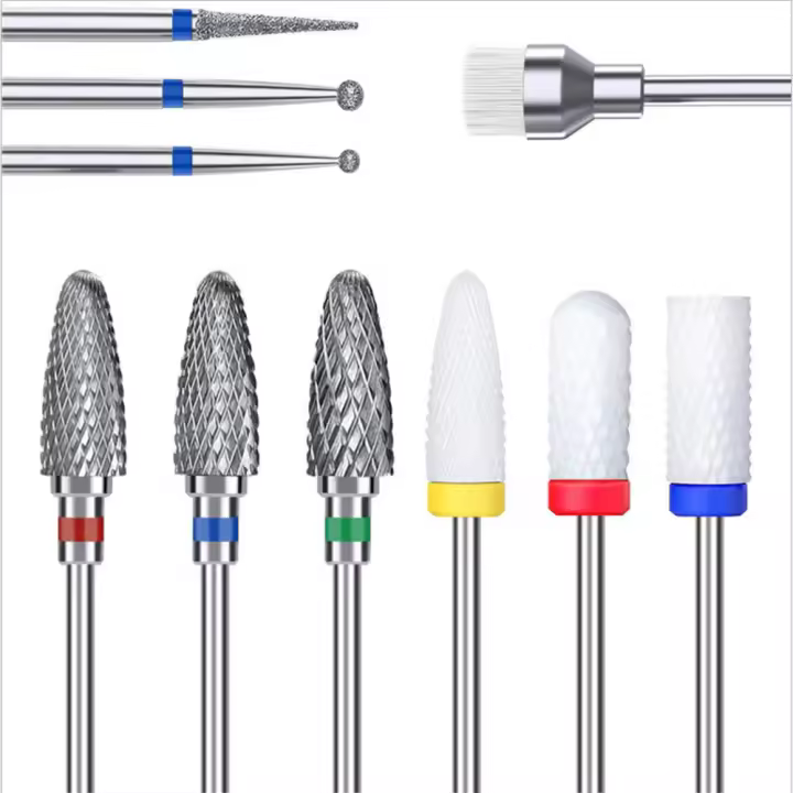 Juego De 10 Piezas De Cortadores De Uñas Para Manicura Cerámica Herramienta Para Eliminar Gel Y Esmalte Compatible Con Taladro - 1
