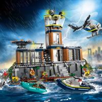 Conjunto De Juguetes De Bloques Compatible MOC Sets City Series Nuevo Estación De Policía En Isla Centro De Prisiones Para Niños Regalo - details 0