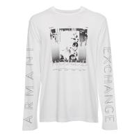 Camiseta de hombre de manga larga bicolor con cuello redondo y logotipo impreso - ARMANI EXCHANGE 6KZTFJ - details 0