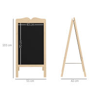 Vinsetto Pizarra Caballete con Marco de Madera Pizarra de Pie Magnética Plegable con 8 Tizas Líquidas y 6 Tableros Doble Cara 51x60x101 cm Natural - details 2