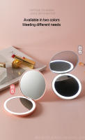 Espejo De Maquillaje Plegable Con Luz LED Mini Espejo Portátil Para Mujeres Efecto Luminoso Rosa Blanca Magnificador ABS - details 4