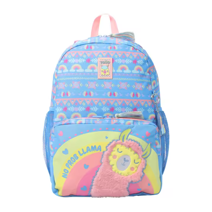Totto Mochila infantil  Llama  -Dimensiones:31.5 x 44 x 12 cm-Material: Poliester - 1
