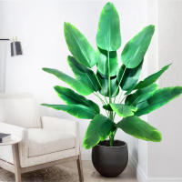 Planta Artificial De Palma Tropical Grande Hojas De Plátano Falso 24 Hojas Toque Real Strelitzia Reginae Para Jardín Interior 65-120 Cm - details 10