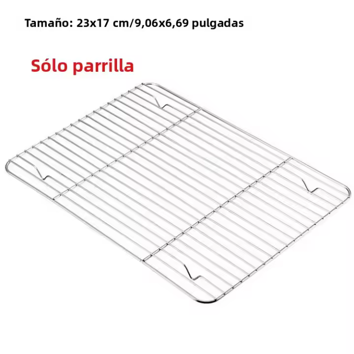 Plato De Horno Rectangular De Acero Inoxidable Con Repisa Desmontable Antiadherente Tamaño S/M/L/XL Para Pastelería Y Cocina - 1
