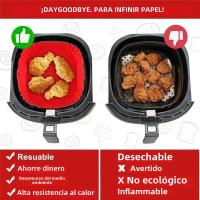 1pc Placa De Hornear De Silicona 22cm Para Air Fryer Asador De Pollo Frito Pizza Accesorio Reutilizable Para Air Fryer - details 3