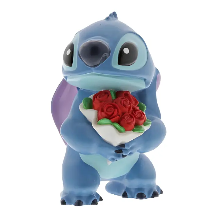 Figura enesco disney lilo & stitch stitch con ramo de rosas - 1