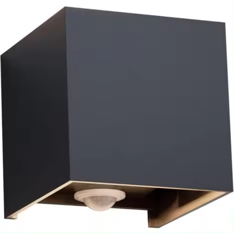 Aplique de Pared Impermeable 12W - Blanco Cálido 3000K, Aluminio Moderno para Salón, Dormitorio, Escaleras (Negro) - 1