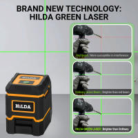 Nivel De Láser HILDA 2 Líneas Auto-Nivelado Horizontal Y Vertical Rayo De Láser Verde Potente Para Construcción Y Jardinería - details 7