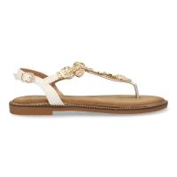 PuntoSalao Sandalias planas cómodas diseño brillante para mujer color blanco TF5552 - details 1